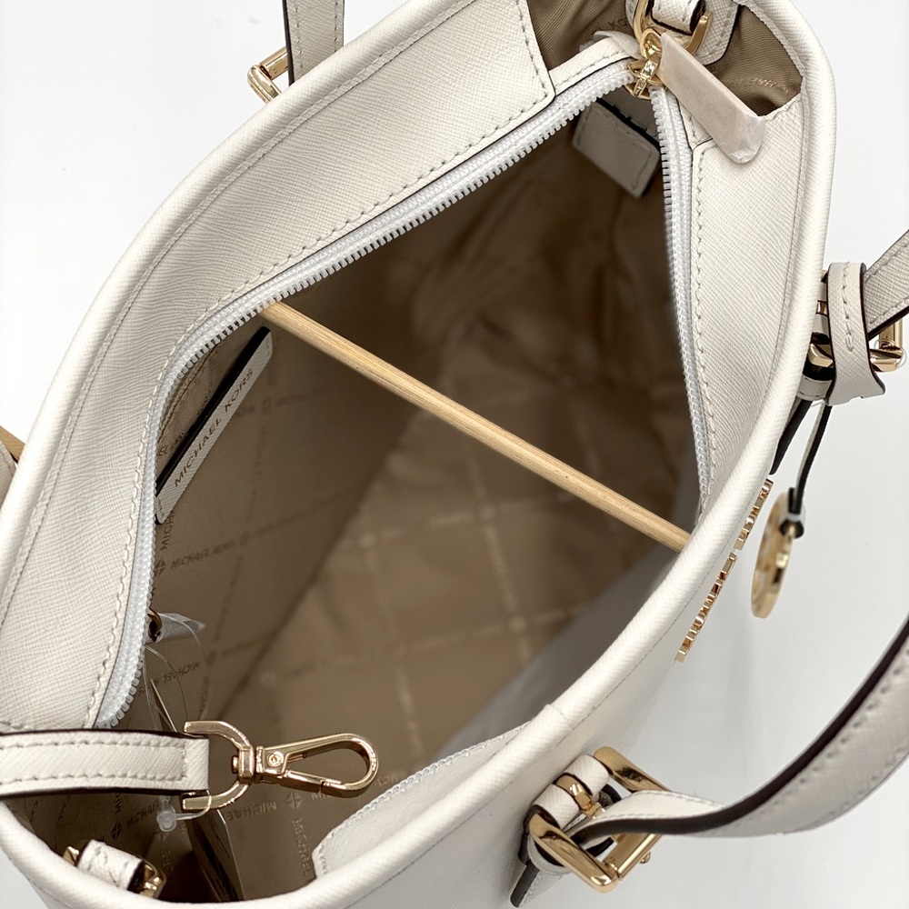 MICHAEL KORS XS CONVERTIBLE TOP ZIP TOTE OPTIC WHT - Picture 10 of 16